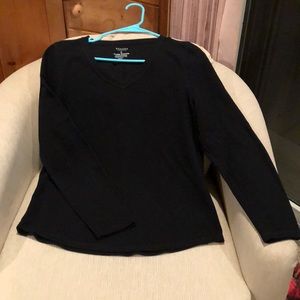 V-neck black sweater